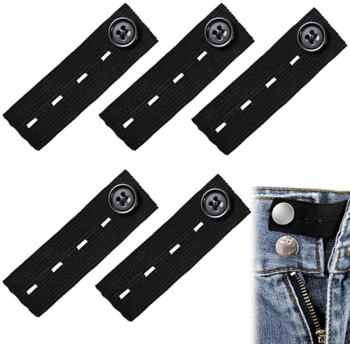 Extender Flexible Button and Waistband trouser Waist Extender for Jeans Pants, Pack of 5 Adjustable
