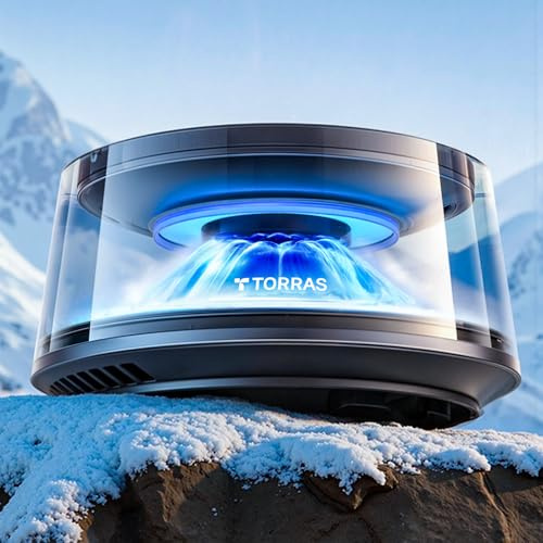 TORRAS Auto Lufterfrischer CF8, Intelligenter Auto Diffusor 5. Gen, Multi-Sensorisches Erlebnis, Automatisches Ein/Aus, Duftintensität Einstellbar, LED Design, 6 Monate lang anhaltender Duft