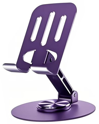 Dzxin Support Téléphone Bureau, Support Téléphone Réglable Universel, Porte Telephone Rotation à 360° Antidérapant Compatible avec Tous Les Smartphones(Violet)