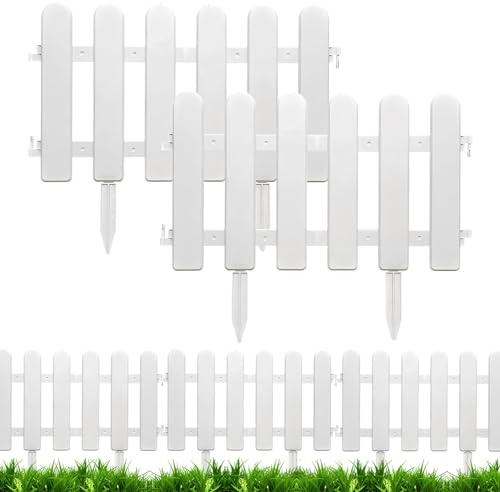 Gartenzaun Steckzaun 2pcs Kleiner Zaun für Beet 50cm Breit x20cm/30cm Höhe Plastik Zaun zum Stecken, UV-Schutz und Wetterfest, ideal Zaunelemente für Garten (A 50cmx30cm)
