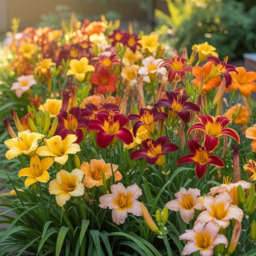 Winterharte XXL-Taglilien Kollektion – Hemerocallis Wurzeln, Mehrjährige Stauden aus Holland (4 XXL-Hemerocallis Wurzeln Mix)