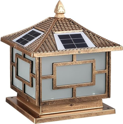 Lampada da parete Compatible with faro a colonna a energia solare Compatible with esterni Lampada da colonna impermeabile super luminosa Luce da giardino Compatible with esterni Luce solare super lumi