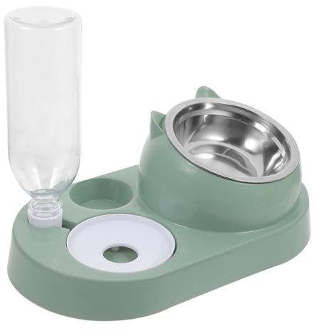 Abaodam Automatischer Wasserspender aus Kunststoff und Metall und Futternapf mit Rutschfester Oberfläche für Haustiere als Hunde Wassernapf für Alltag