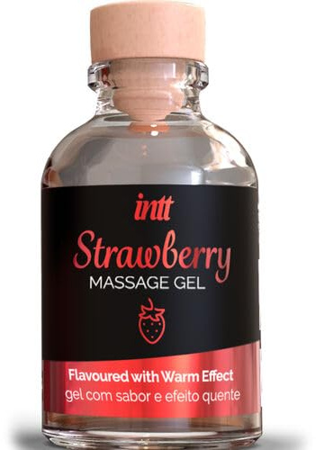 Erdbeer Massagegel | Wärmendes & essbares Intim-Gel mit fruchtigem Aroma für sinnliche Massagen & Oralsex | Kussgel ideal für Paare | Hautfreundlich & Toy-kompatibel – 30 ml