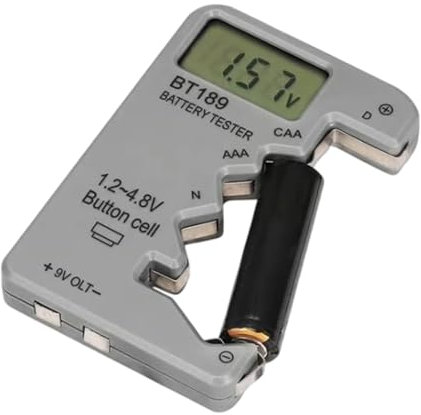 Batterietester für Haushalt, Ladestandskontrolle – tragbarer Analysegerät mit LED-Display, energiesparender Monitor für Uhren, elektronische Hörgeräte