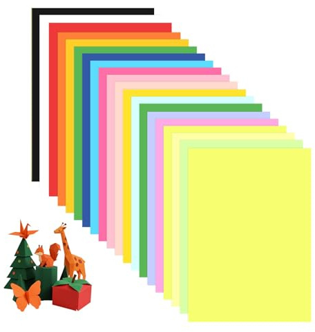 Adorfine 200 Blatt Buntes Papier A4 20 Farben, 80g/m² Doppelseitig
