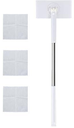 Ylnailky Mopa pequeña | Mini fregona para espacios pequeños, 27.55 pulgadas de longitud, toallas faciales compatibles, limpiador de suelos portátil para limpieza del hogar, apartamento, baño