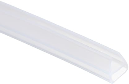 sourcing map Shower Door Side Seal, U-Type Shower Door Sweep for 3/8 Glass 197 Long Silicone Frameless Glass Seal Strip, Stop Leak and Create A Water Barrier for Bathroom Office, Clear
