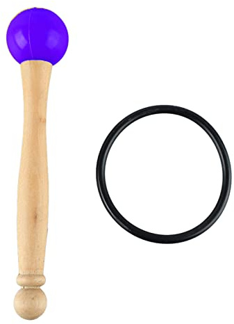 Klangschalen Schlegel Mit Holzgriff, Gummikopf, Leichtes Percussion Stick, Klarer Klang - Hochwertiges Holz, Komfortable Anwendung, Für Verschiedene Klangschalen geeignet (Lila)