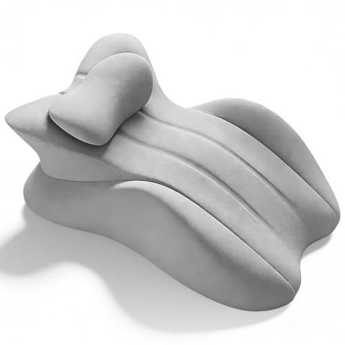 WDKXCN Coussin Couple, Coussin Sexuel pour Couples, Coussin Triangulaire en mousse à Mémoire de Forme, Oreillers Coin pour Couple avec Housse Amovible, Gris