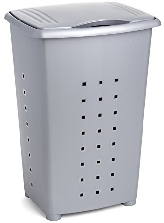 TATAY Millenium Cesto para Ropa Sucia con Tapa, 60 l de Capacidad, Plástico Polipropileno, Gris, 43 x 35,5 x 64 cm