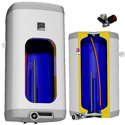 Elektrischer Boiler Warmwasserspeicher Elektrospeicher eckig wandhängend Heizleistung 4 kW verschleißfreier Keramikheizstab in der Größe 160 L Liter