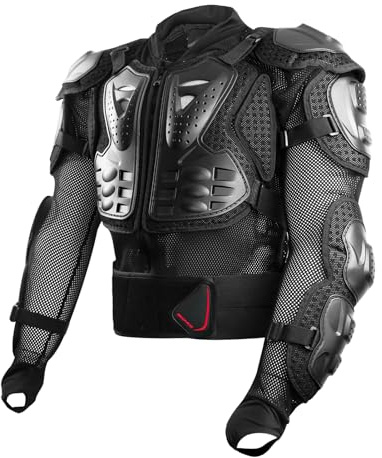 SCOYCO Motorcycle Jacket with Armor, Chest and Back Protector Full Body Protective Gear for Man Motorcross Dirt Bike ATV MTB (Size L)