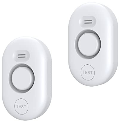 METAK Water Leak Detector Sensor Alarm: Home Water Flooding Monitor Smart Sink Overflow Monitoring Adjustable Wet Moisture Alert Pipe Leakage Drip Detection Warning for Basement Floor (2 Sensor)
