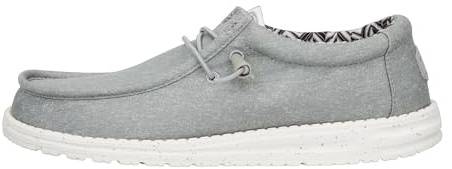 Hey Dude Wally Canvas - Scarpe Uomo Slip-On - Mocassini, Light Grey, 43
