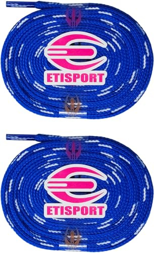 ETISPORT Paar professionelle flache Schnürsenkel für Hockey- und Schlittschuhe und Riemen mit Rollen. Beständig. Länge jeweils 3 m | 118in.