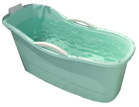 Bärbart badkar för vuxna, stort tjockt fristående badkar, fristående nedsänkt badkar, för vuxna(Green)