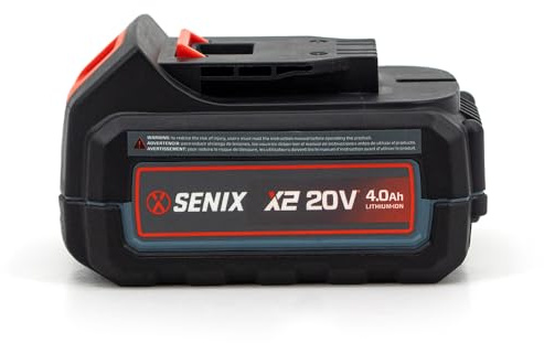 SENIX 20 Volt Max* 4.0 Ah Lithium-ion Battery for 20V Lawn Mower,Snow Blower,Snow Shovel, Cordless Leaf Blower, Chainsaw,Power Tools, Fade-Free, Battery Indicator Lights, 1 Pcs