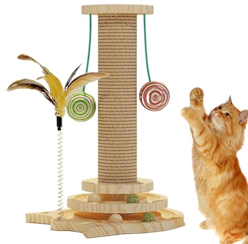 Generisch Arbre à chat | Jouet d'escalade avec surface à gratter – Colonne interactive pour chatons, pour le divertissement, mouvement, chambre à coucher, salon, balcon, intérieur