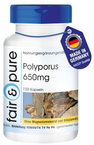 Fair & Pure® - Polyporus umbellatus - Polyporus 1300mg - Vegan - Polvere in capsule - 120 Capsule