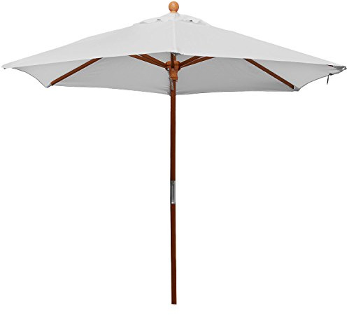anndora® Sonnenschirm Marktschirm Balkonschirm ø 2,1 m rund - mit Winddach Silber Grau
