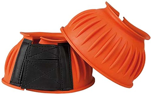 TdeT Hufglocke für Pferde, mit Klettverschluss, aus Gummi, Orange, XXL