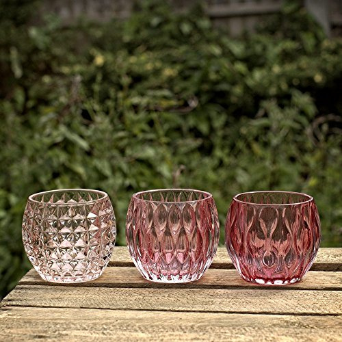 Shades of Pink Windlicht, Glas Set von 3