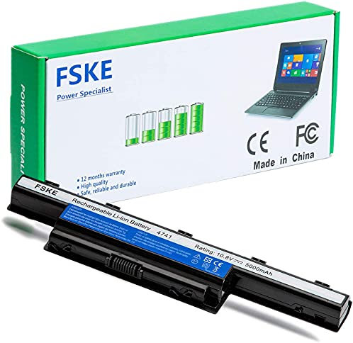 FSKE® AS10D31 AS10D51 Batteria per Acer AS10D81 AS10D3E AS10D41 AS10D73 AS10D61 AS10D75 Aspire Travelmate 5735Z 5750 5733 4741 Notebook Battery,10.8V 5000mAh 6-Cellule