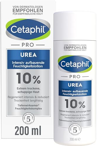 CETAPHIL PRO Urea 10 Prozent Intensiv aufbauende Feuchtigkeitslotion, Für extrem trockene, schuppige Haut am Körper, Regeneriert intensiv und reduziert Trockenheit langfristig