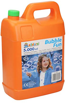 alldoro 60658 Seifenblasen-Flüssigkeit Nachfüllflasche, Kanister mit 5 l gebrauchsfertig, für Riesenseifenblasen, Blue