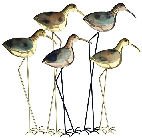 Garden Haven Metal Wall Art Five Wading Birds Garden Home Decor for Living Room 43 x 9 x 44 cm