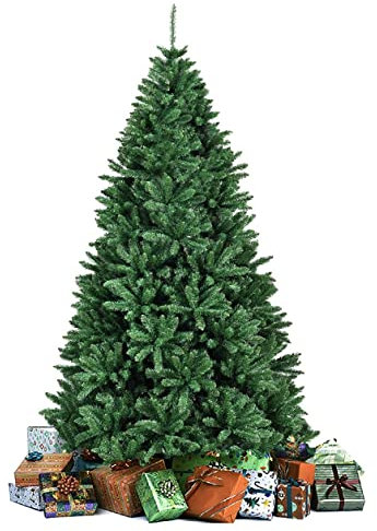 GIANTEX Sapin de Noël Artificiel 230 cm, Arbre de Noël Décoration Intérieur en PVC avec 2254 Branches, Support en Métal Pliable, Arbre Décoratif pour Maison, Bureau