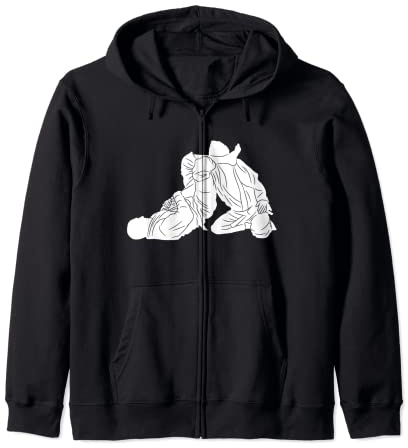 Silhouette Jiu Jitsu Gi Jiujitsu BJJ MMA Fighter Grappler Zip Hoodie