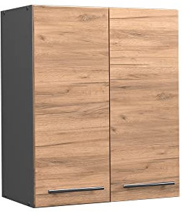 Vicco Hängeschrank Fame-Line, hängender Küchenschrank, Goldkraft Eiche/Anthrazit, 60 cm