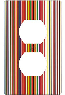 Bunte Streifen-Duplex-Steckdosen-Wandplatte, elektrische Steckdosen-Abdeckplatte, klassische Gebäude-einzelne Duplex-Steckdosen-Wandplatte/Schalter-Platte/Abdeckung
