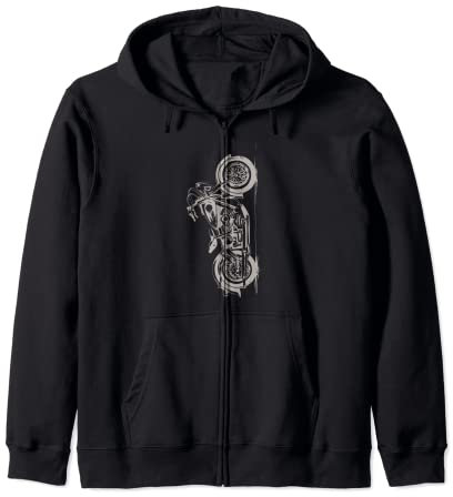 Chopper Cruiser Motorbike Chopper Biker Zip Hoodie
