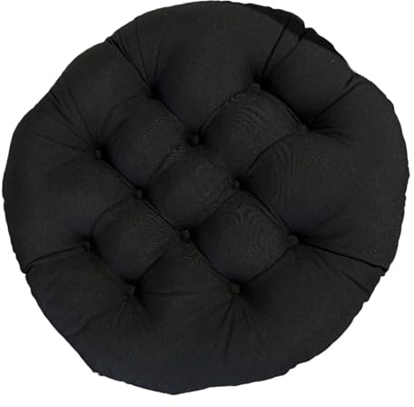 LOVIVER 50x50cm Sitzkissen Kissen, Schaukel-Hängesesselkissen, Eierstuhlkissen, Terrassensitzkissen, Schaukelstuhlpolster für Hängesessel, Rundes Gartenstuhlkissen, Sitzkissen Outdoor/Indoor, Schwarz