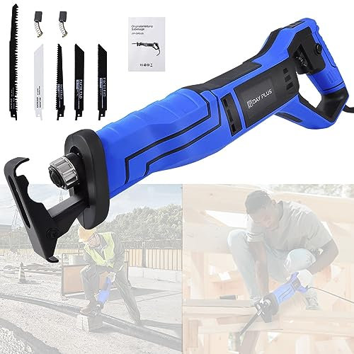Scie à guichet électrique, scie à main pour bois et métal, scie sabre 900W, scie scorpion avec 5 lames pour bois et métal PVC Scie à guichet à vitesse variable, couteau à changement rapide