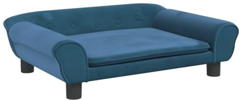 vidaXL Kindersofa, Couch für Kinder, Kindercouch mit runden Kanten, Kindersessel Minisofa Polstersofa Kindermöbel Sofa Kinderzimmer, Blau Samt