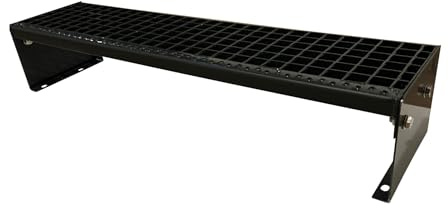 Kaminbau Mierzwa Premium Stahl Treppe komplett Anthrazit RAL 7016/1 Stufen (Breite 1200 mm) (Höhe 20 cm) Wetterfest Gitterroststufe Gartentreppe