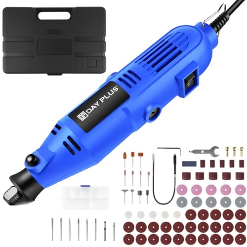 Schleifer Elektrisch mit 80 Teiligen Zubehör, 32000RPM, 6-Variabler Geschwindigkeit, Schleifmaschine Multitool für Holz, Metall, Fliese, Stei Mini Drill Grinder