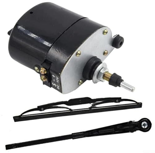 Motor de limpiaparabrisas de 12 V y kit de cuchillas con cuchilla para barco de pesca y tractor para mejorar tu visibilidad