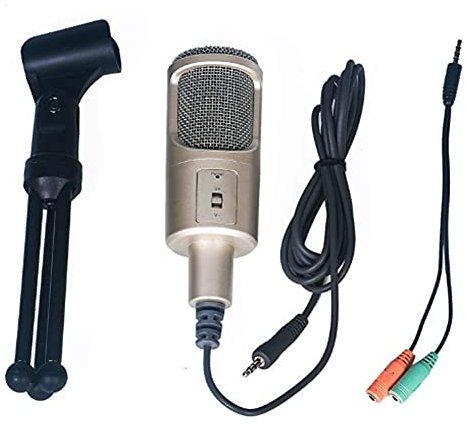 CNBYDK Microfono per Computer, Microfono per Laptop, Telefono Cellulare cablato Desktop K Microfono per cantare? Microfoni per Musica, Suono, a condensatore