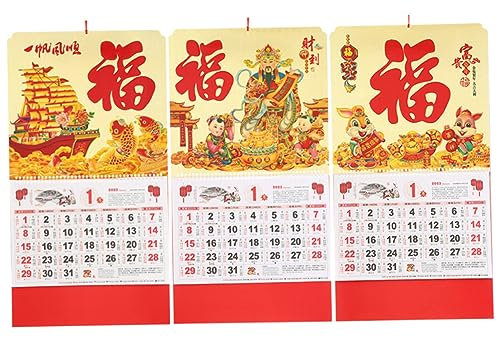 SEWACC 3stücke Wandkalender Mondkalender Neujahrsplanerkalender Jahreskalender Häschenkalender Lunar Calender Wandkunst Jahresplaner Für Zuhause Büro