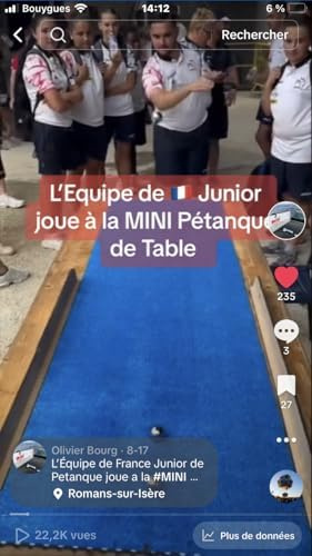 Kit Pliant de Mini Pétanque de Table (Tapis Bleu)