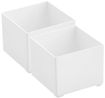 PHENOFICE 2pcs Desktop Notepad Holder and Memo Pad Organizer Storage Box for Office and Study Room, Medium White Square Paperclip Holder Compartments for Student Dormitory and Home Desk