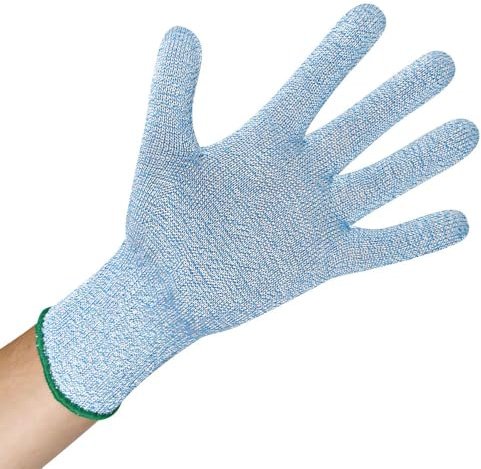 FRANZ MENSCH 6 Stück Hygostar Schnittschutzhandschuhe Cut Allfood Steel | Edelstahl, Karton, hellblau, 10/XL, Schnittschutzhandschuhe, Baustellehandschuhe, Schnittfeste Handschuhe