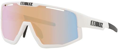 Bliz Sportbrille Fusion small matt weiß coral/orange mirror