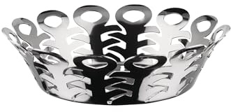 Alessi Vimini BM21/21, Perforated Design Basket, in 18/10 Stainless Steel, Diameter 22 cm, Steel