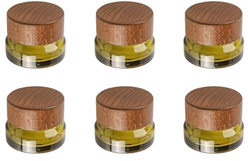ieron 6-pack tomma krämburkar Glasburk 15 g kosmetiska burkar Kosmetiska lotionbehållare med trälock för kosmetiska krämer Lotions Nail Art-pärlor (grön)